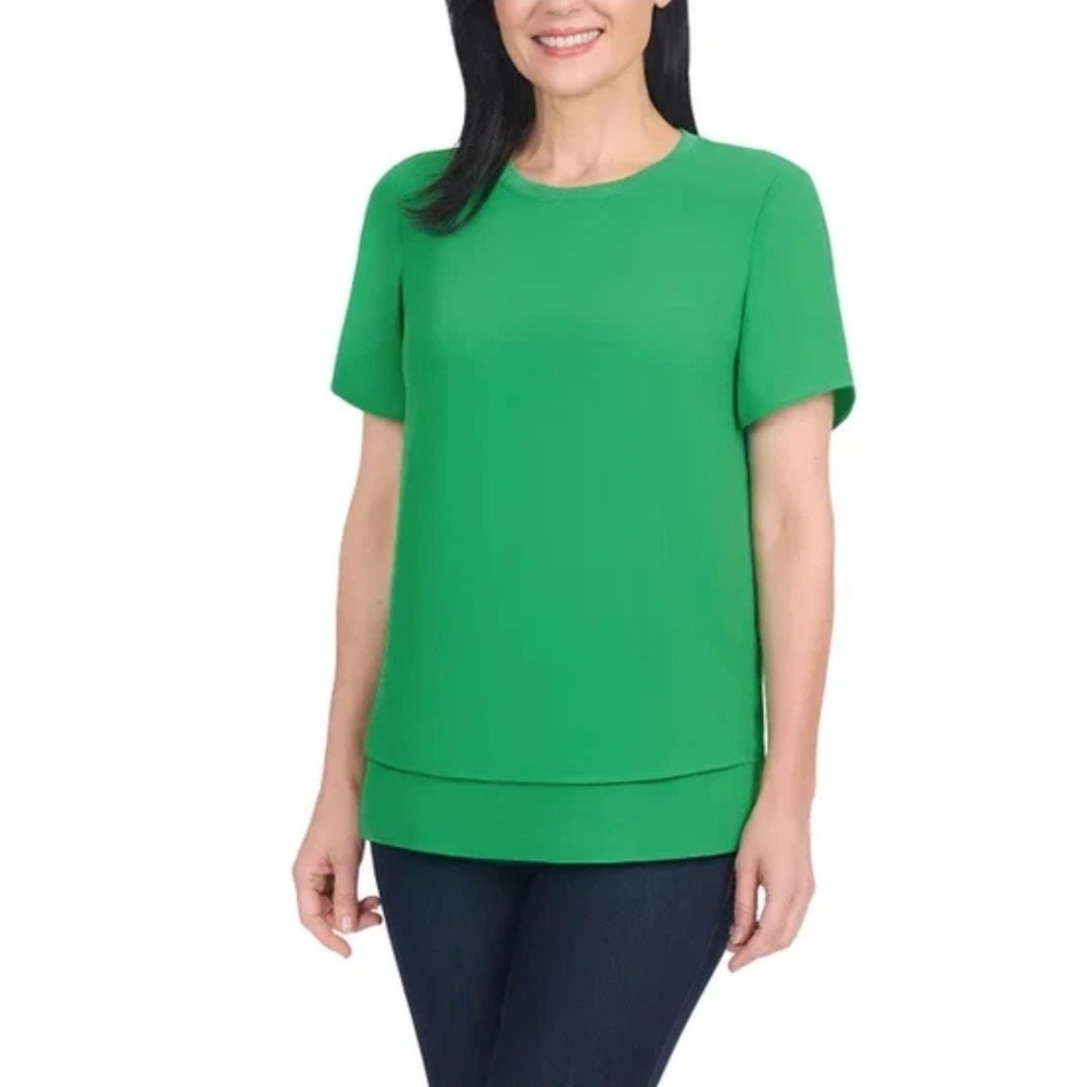 Hilary Radley Ladies' Short Sleeve Blouse | Green | Large